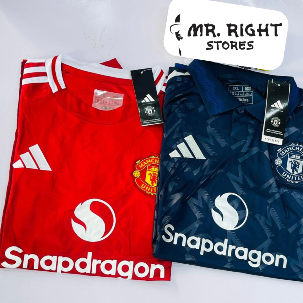 manchester united home and away jerseys 24/25
